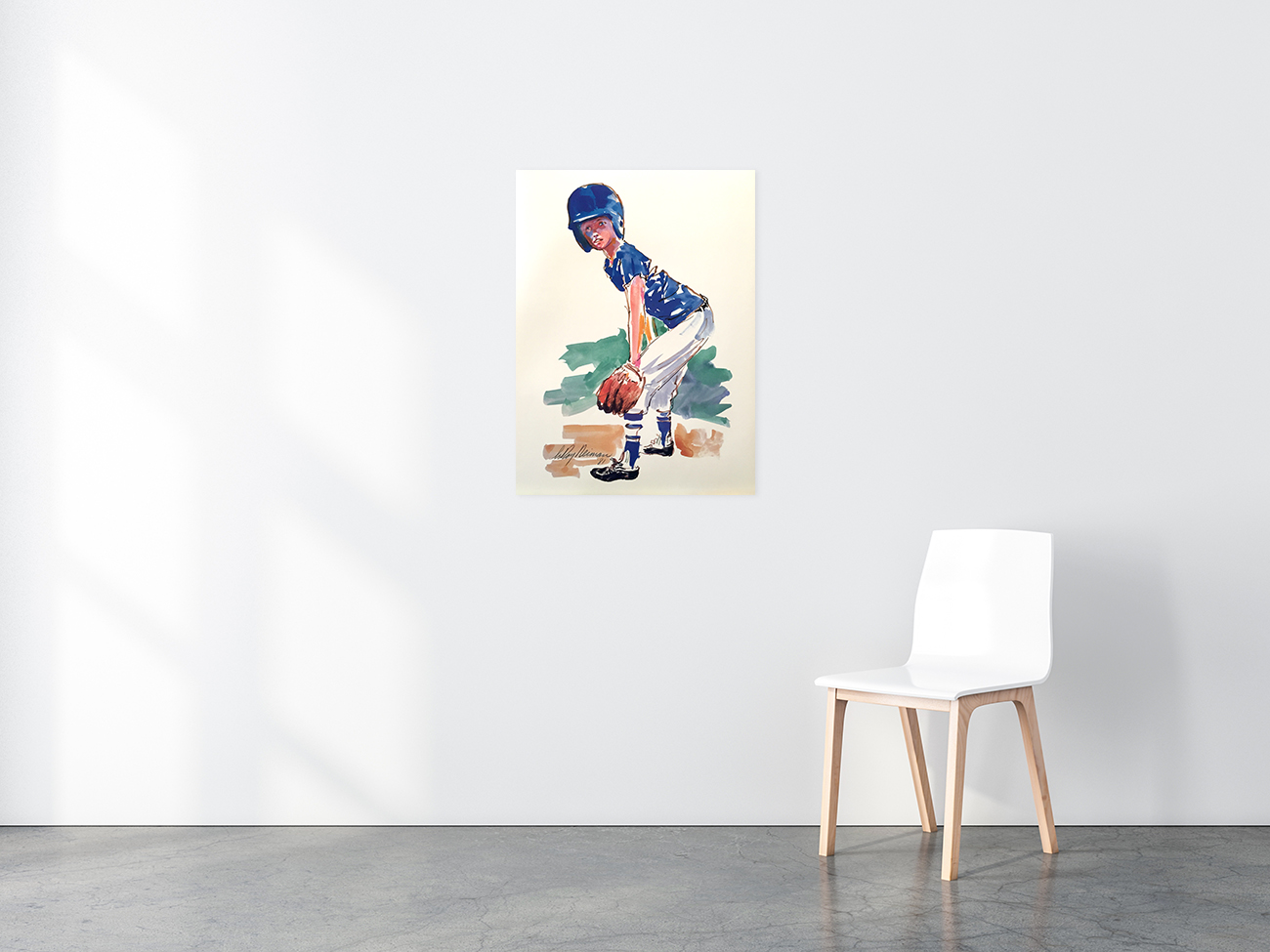 The Little Fielder Baseball poster in situ