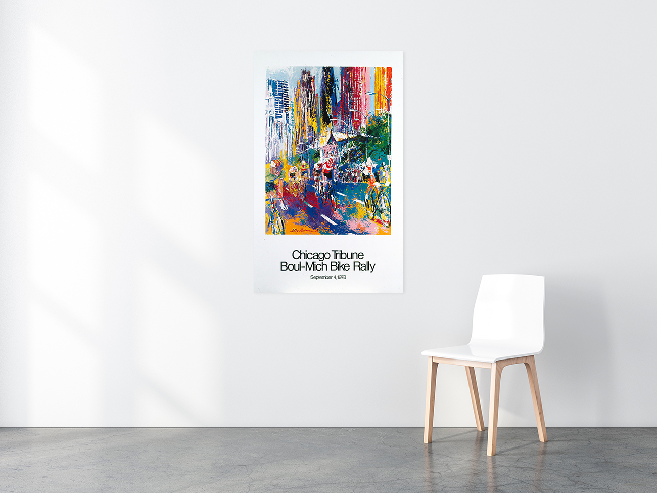 Chicago Tribune Bike Rally poster in situ