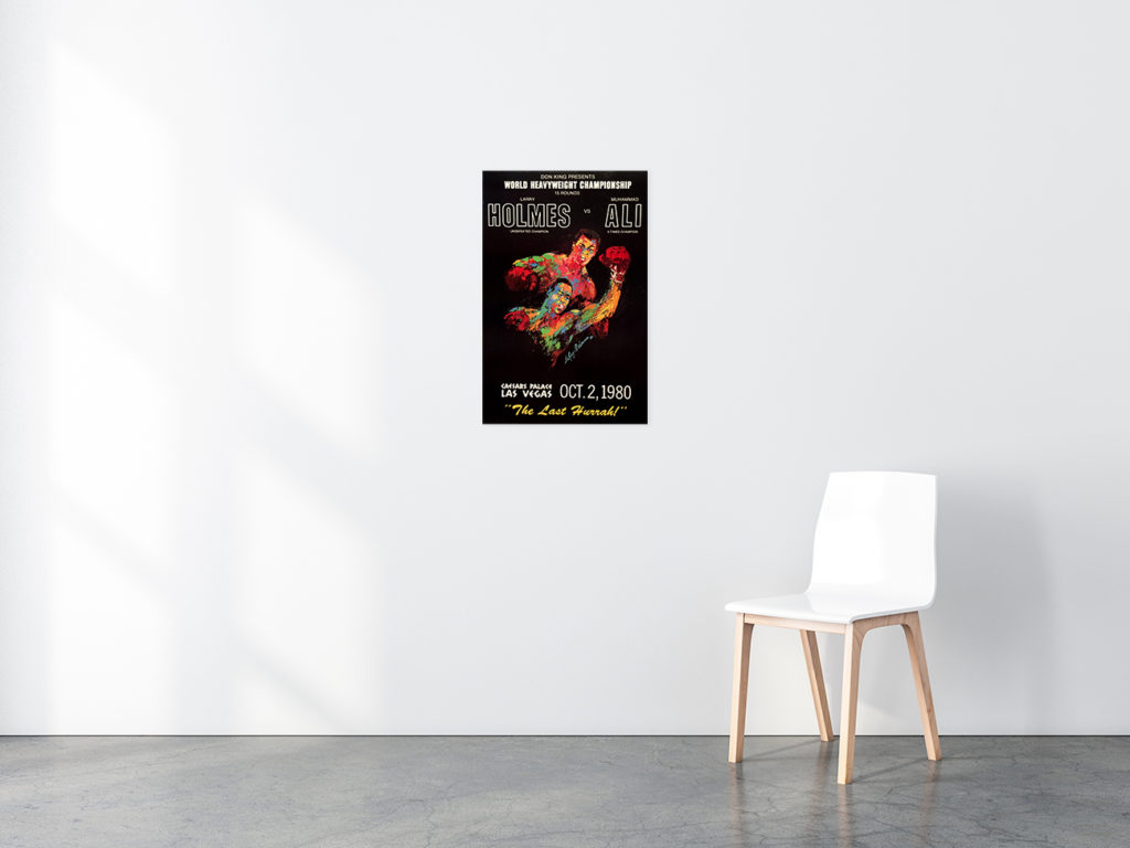 Holmes vs. Ali Boxing poster in situ