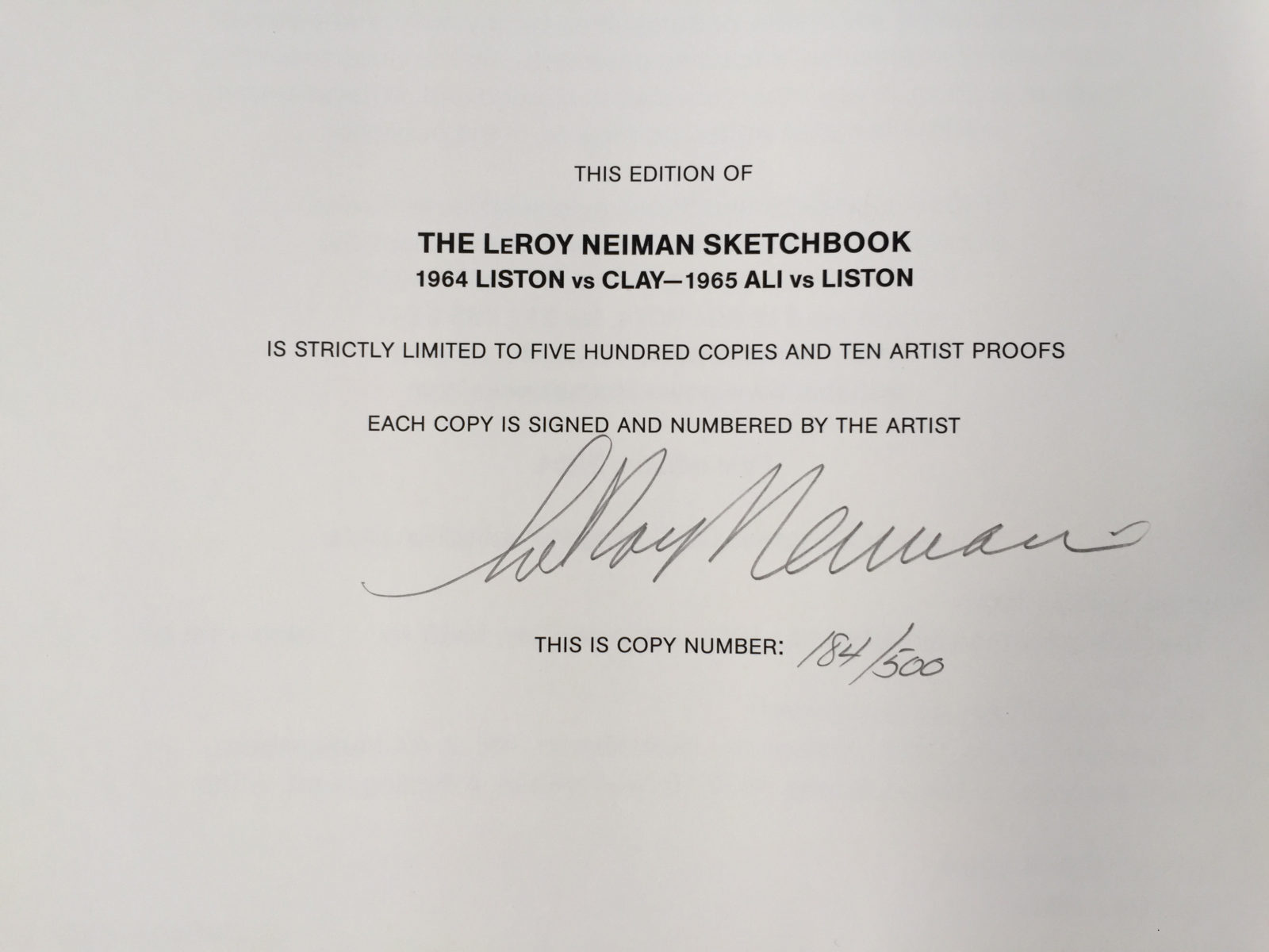 The LeRoy Neiman Sketchbook: 1964 Liston vs. Clay, 1965 Ali vs. Liston ...