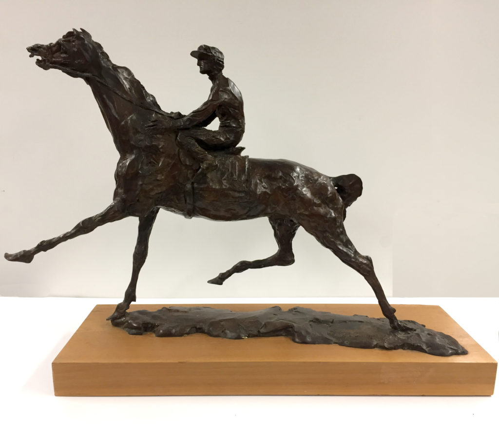 Pulling Up (Horse and Jockey) sculpture