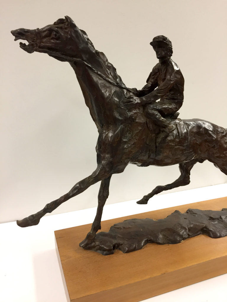 Pulling Up (Horse and Jockey) sculpture