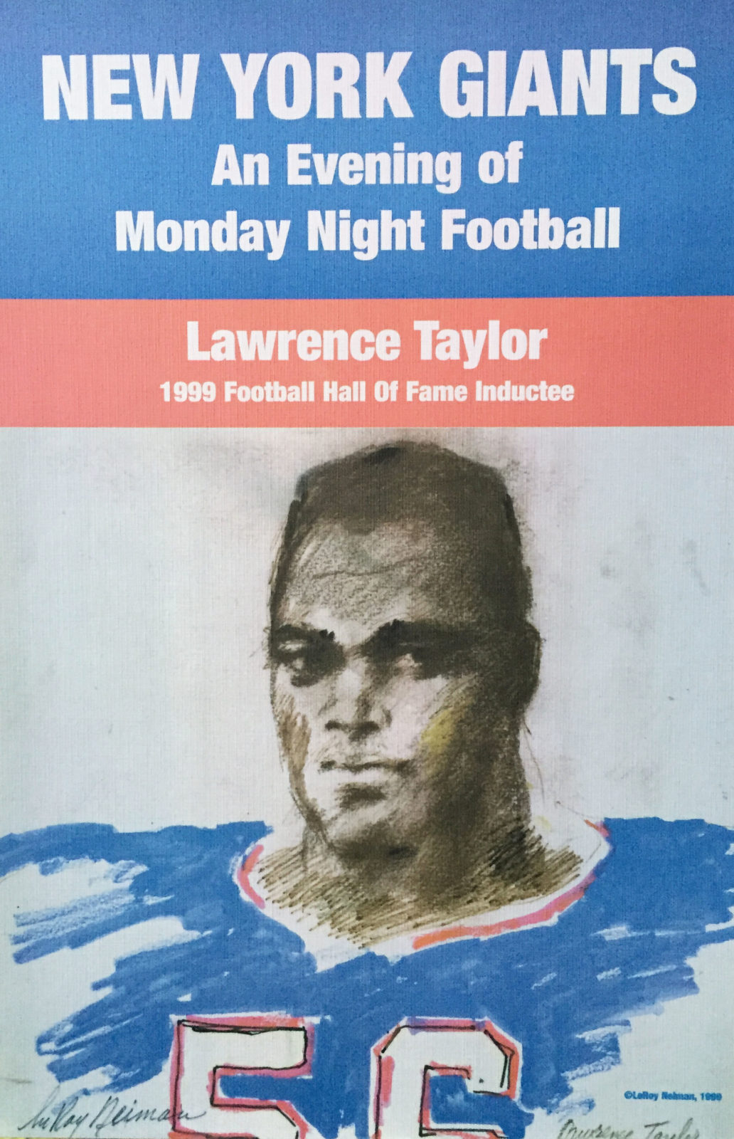  Lawrence Taylor Giants Poster, Lawrence Taylor Art